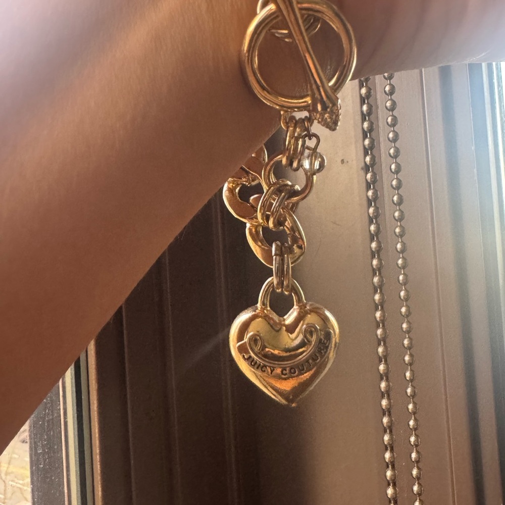 Juicy Couture Gold Heart Charm Bracelet